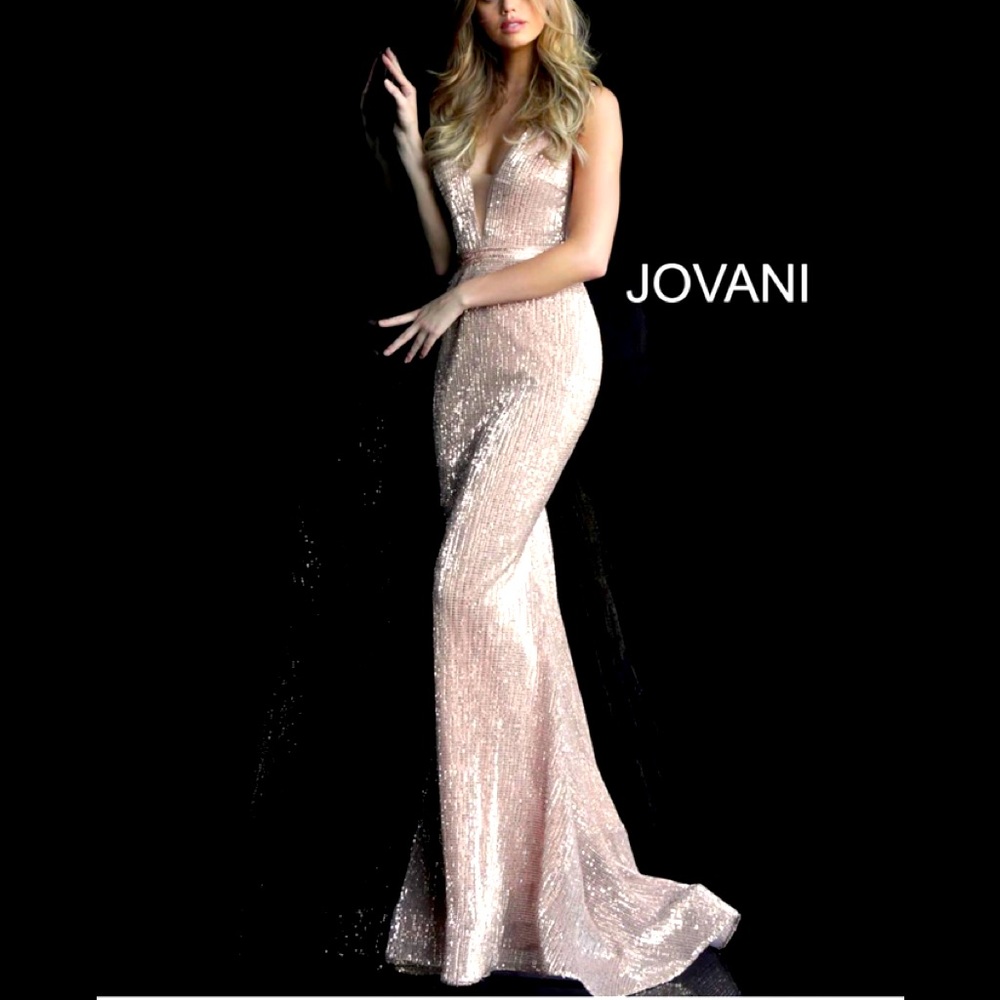 Jovani Deep V Sequin Gown for bridesmaid or prom